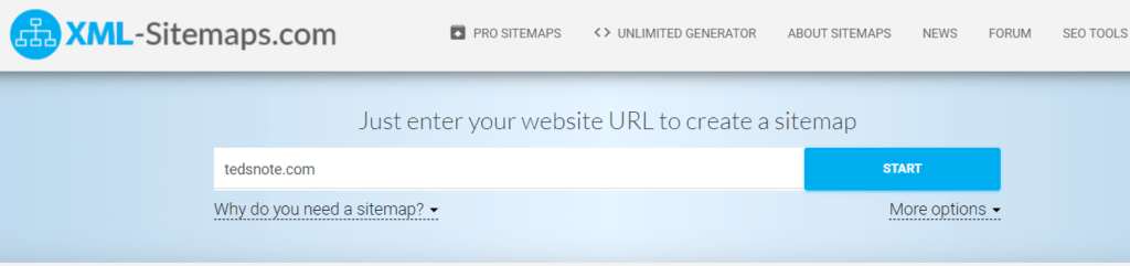 XML-Sitemaps.com
輸入網址來進行sitemap製作